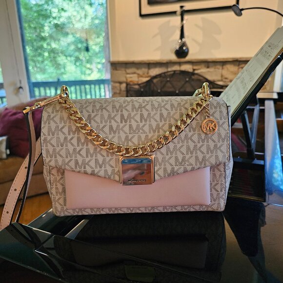 NWOT Michael Kors Lita Medium Two-Tone Logo Crossbody Bag - Picture 3 of 12